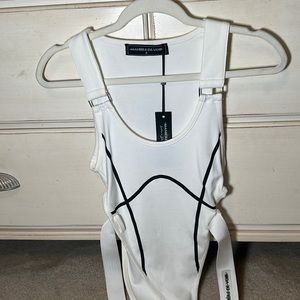 Women's High Leg Reflective Bodysuit - WHITE - US 4 - Manière de Voir